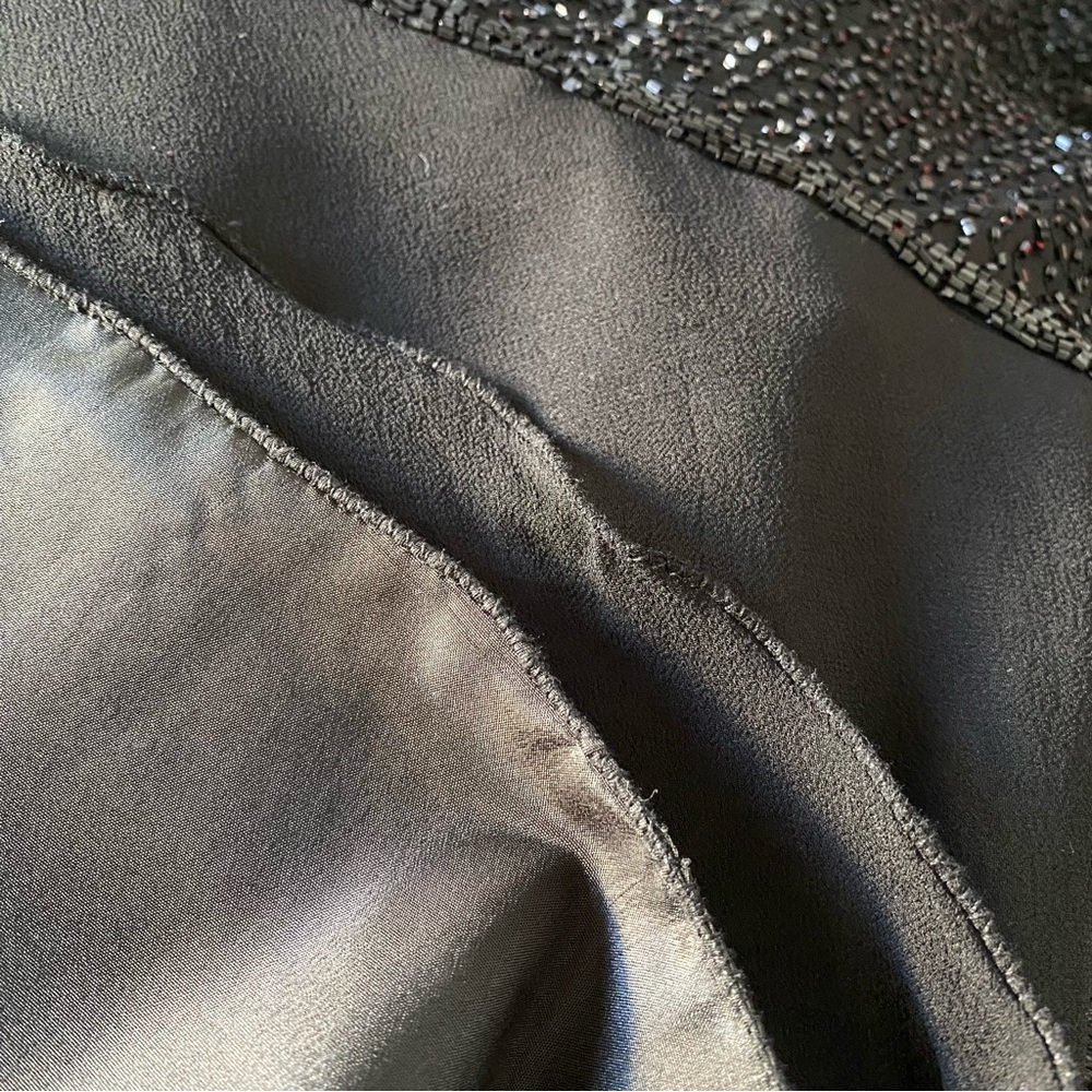 Vintage 80s/90s SILK Fairy Glam Bead Embellished Mini Party Dress Silk Skirt 8 - Picture 17 of 17